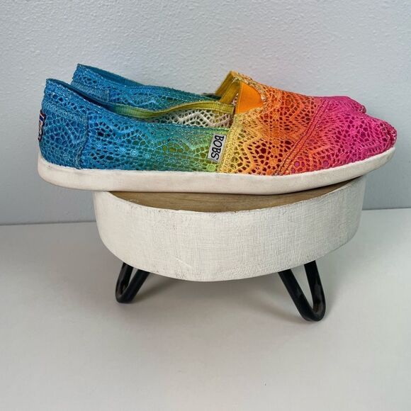 Bob’s Skechers Pink and Orange Slip-On Flats Vibrant Loafers Size 8M EUC - Picture 5 of 7